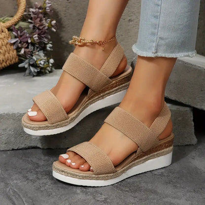 WOMEN'S WEDGE CROSS-STRAP SANDALS